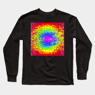 Rainbow striped change to terrazzo abstract texture background Long Sleeve T-Shirt